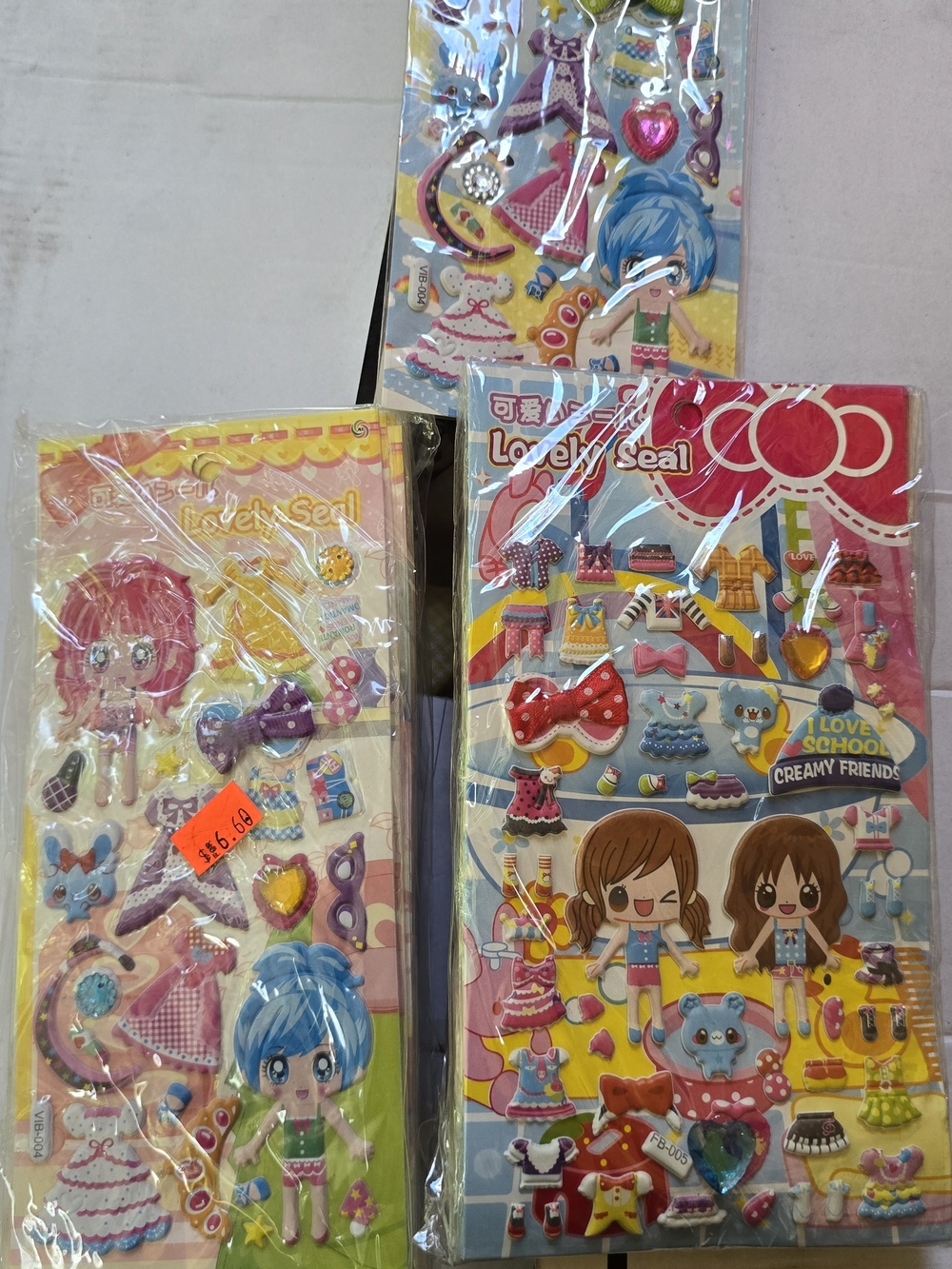 Girls Sticker Pack - Pink, Yellow, Blue
